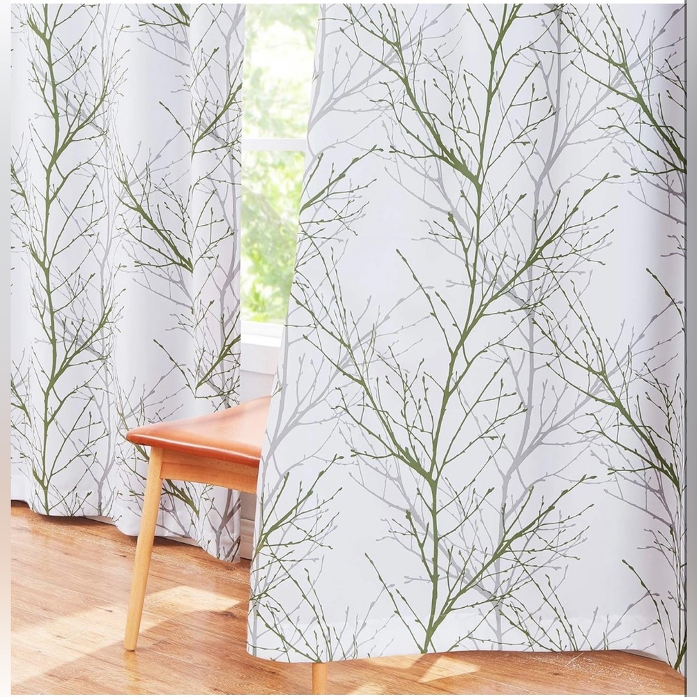 FMFUNCTEX White Semi-Sheer Curtains 96-inches Long